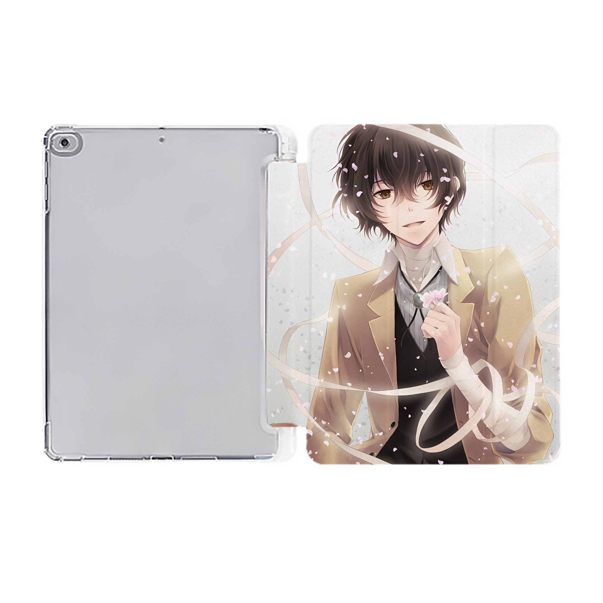 （画像用） 文豪ストレイドッグス Bungo Stray Dogs IPad ケース ペン収納付き 三つ折りスタンド PUレザー×シリコン 対応機種9.5/10.5/10.9インチ
